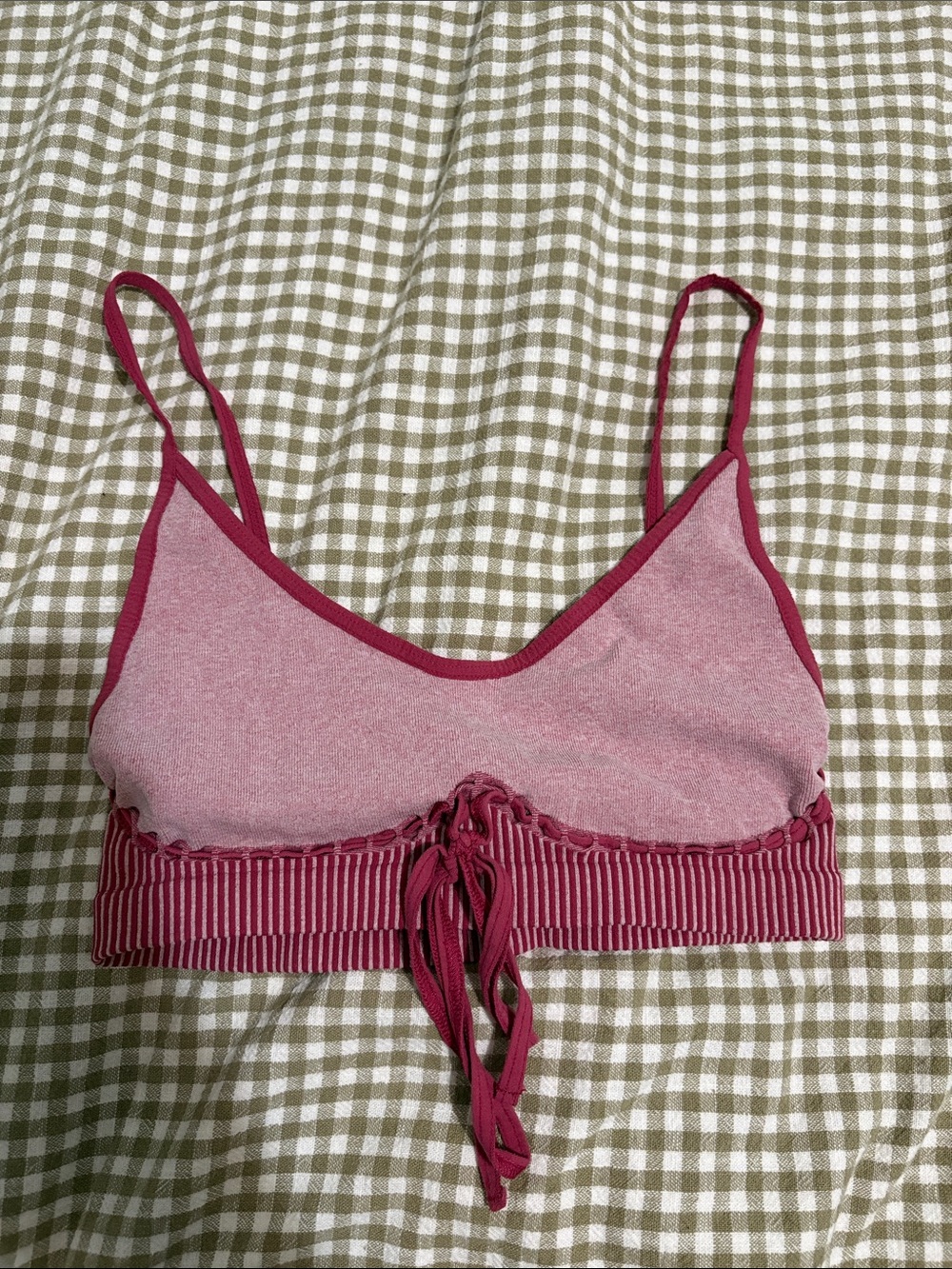 Free People Pink Tie-Front Bralette